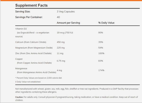 Calcium pills label calcium pills label