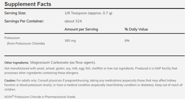 potassium label potassium label