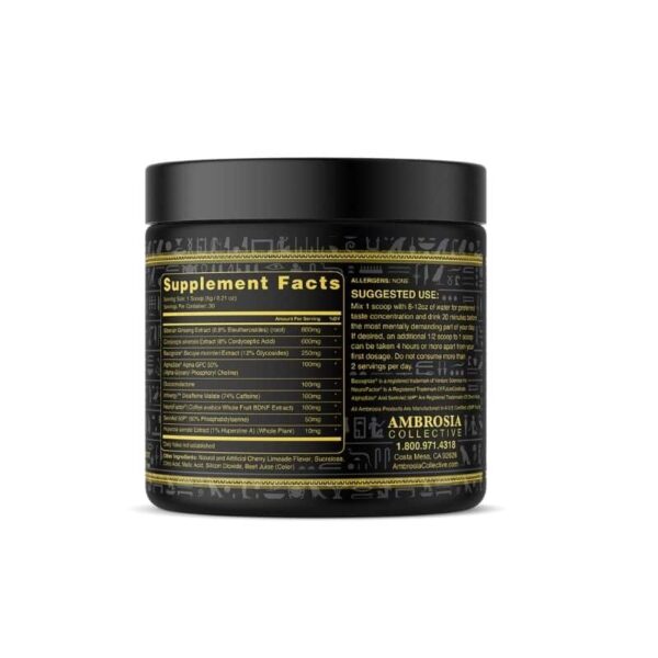 Ambrosia Mental Jewels (Powder) Nutrition ambrosia collective mental jewels powder back label