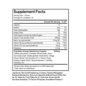 Emerge Nutrition Label