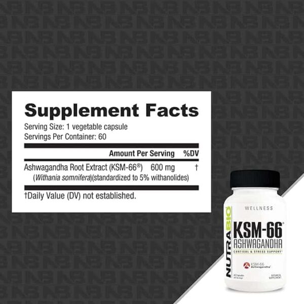 NutraBio KSM-66 label NutraBio KSM-66 label