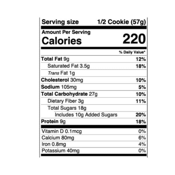 My Cookie Dealer Chocolate Ganache Nutrition My Cookie Dealer Chocolate Ganache Nutrition