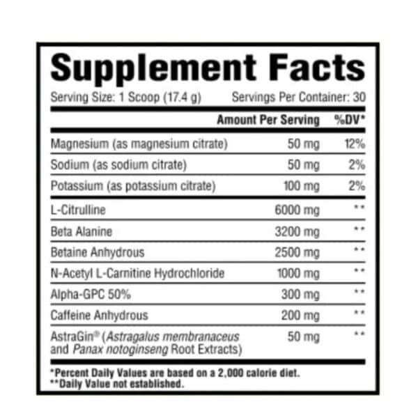 Core Nutritionals Pre (nutrition label) Core Nutritionals Pre (nutrition label)